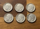 Lot of 6 1961 Roosevelt Silver Dimes