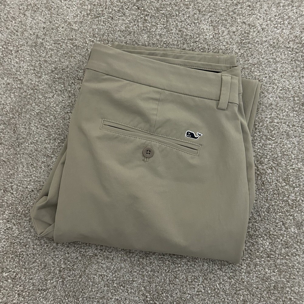 Vineyard Vines Performance Golf Chino Pants for Men Size 34x34 Beige Active Fit