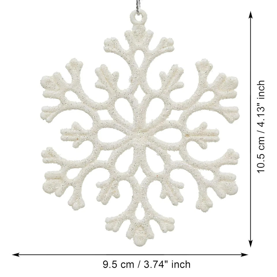eCraftIndia Winter Season Clear Christmas Snowflakes | Christmas Tree Decoration - Image 3 of 4