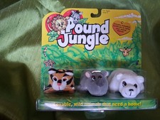 Vintage 1998 New Sealed Galoob Pound Jungle Tiger Rhino Polar Bear Plush NIP