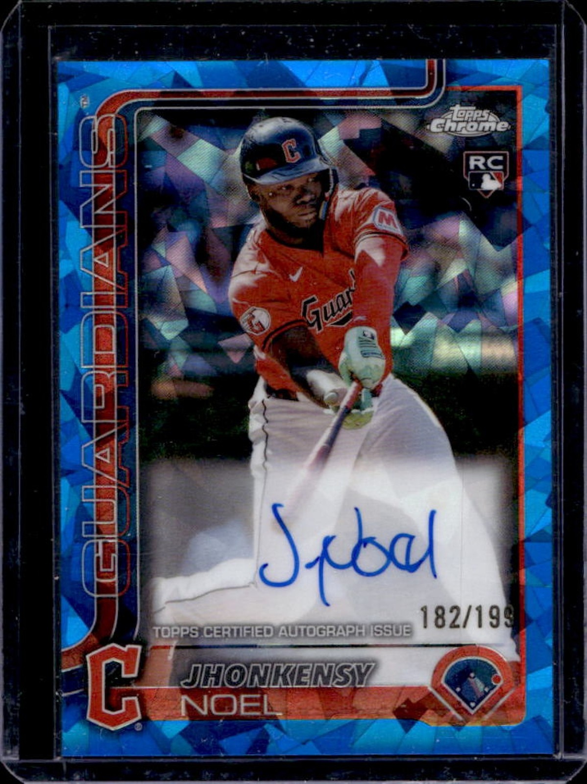 2025 Topps Chrome Sapphire Jhonkensy Noel Rookie Auto RC #182/199 Guardians