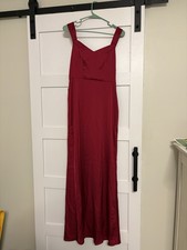 Azazie Denice Burgundy Sleeveless Stretch Satin Bridesmaid Dress Size A2