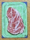 ACEO Original Steak Painting Meat Beef Food Illustration Packaged Meats ATC OOAK — photo 2