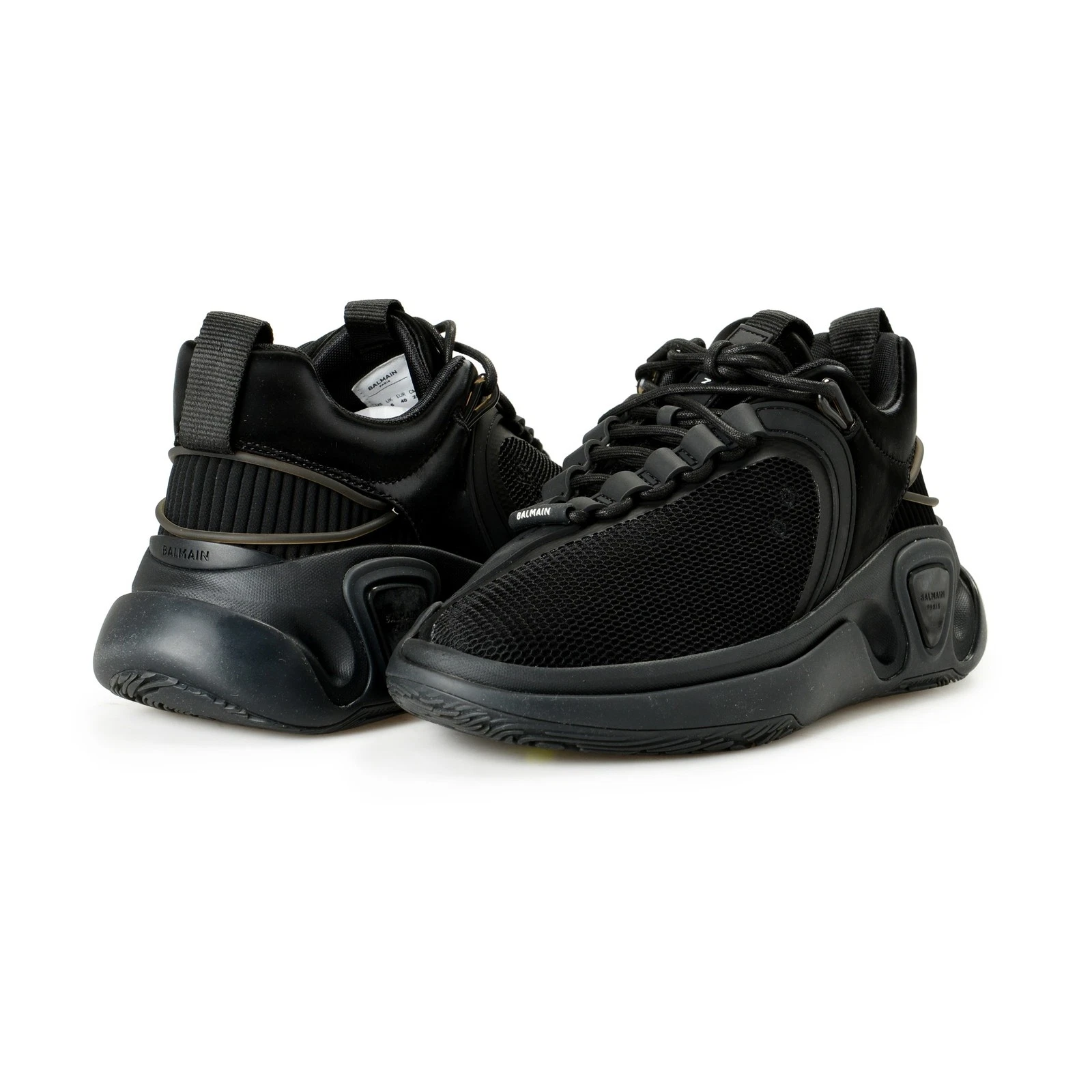 Balmain — Balmain Men's "B Runner" Canvas & Leather Athletic Sneakers Shoes US 12 EUR 45