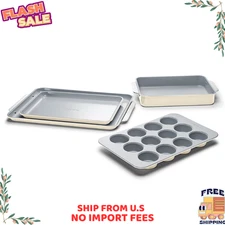 Caraway Home 5-Pc Nonstick Ceramic Bakeware Set- Cream