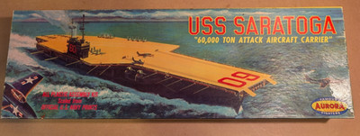 Aurora USS Saratoga kit 702 in Original Box complete, started