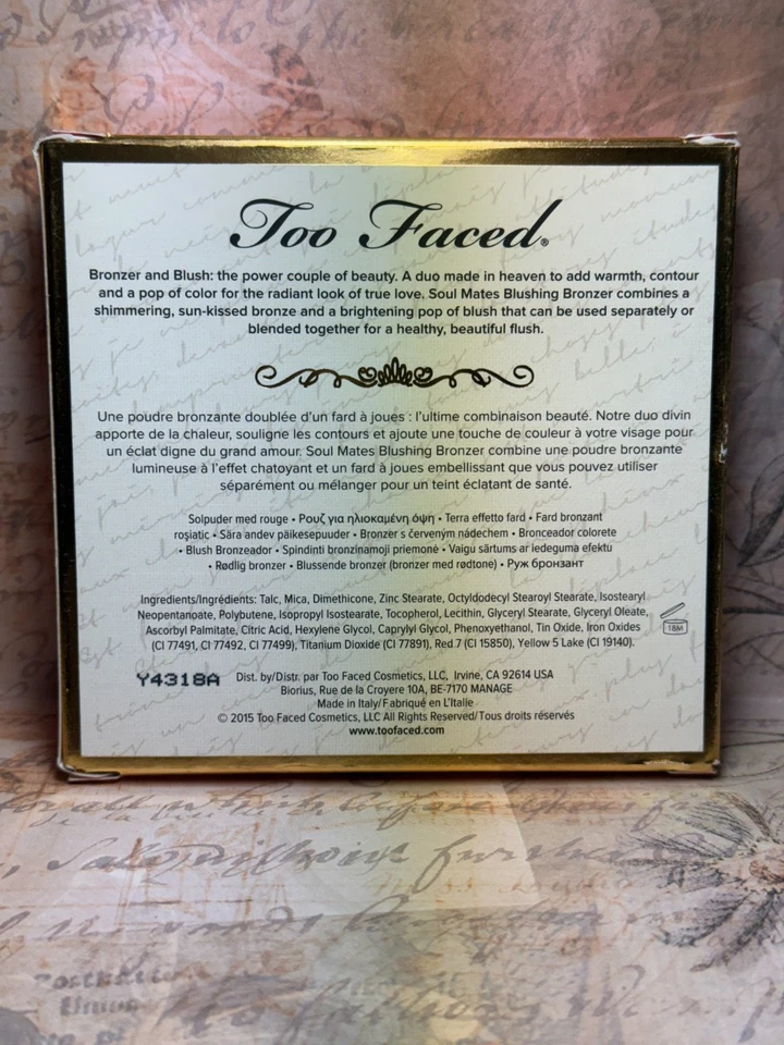 Too Faced Soul Mates Blushing Bronzer, Carrie & Big-0.6 oz-Discontinued-NIB- - Image 3 of 3