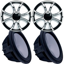 Two Wet Sounds Revo 12" Subs Grills-Black Subs Black Grills Steel Inserts-2Ohm