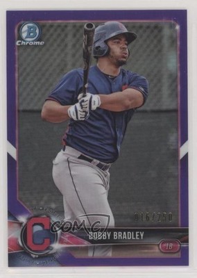 2018 Bowman Chrome Prospects Purple Refractor 16/250 Bobby Bradley #BCP24 gn7