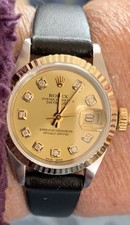 Rolex Ladies Datejust 6917 With Diamonds Leather Strap
