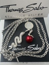 Massive Thomas Sabo Kette & Träger & weiße Pave Schlange Rarität & Apfel 🍎charm