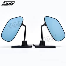 2 Pcs Racing Black Square Car Side Mirrors  F1 Style Modified Rear-view Upgrade