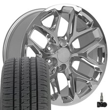 Oe Wheels Cv98b 20x9 Chrome Wheels Bridgestone As Tires Tpms Set 6x139.7