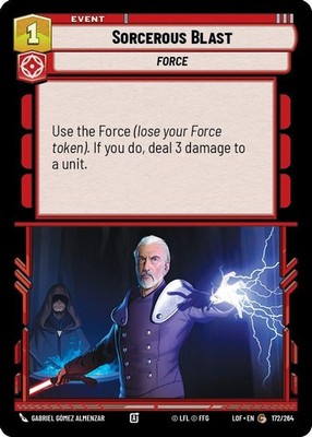 Star Wars Unlimited Sorcerous Blast (172/1246) Legends of the Force NM