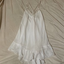 California Dynasty Vintage Nightgown Slip Dress Light Pink/white