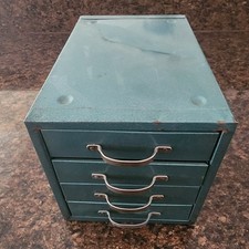 Vintage WARDS MASTER QUALITY Metal 4  Drawer Small Parts Cabinet &ndash; Green Awesome