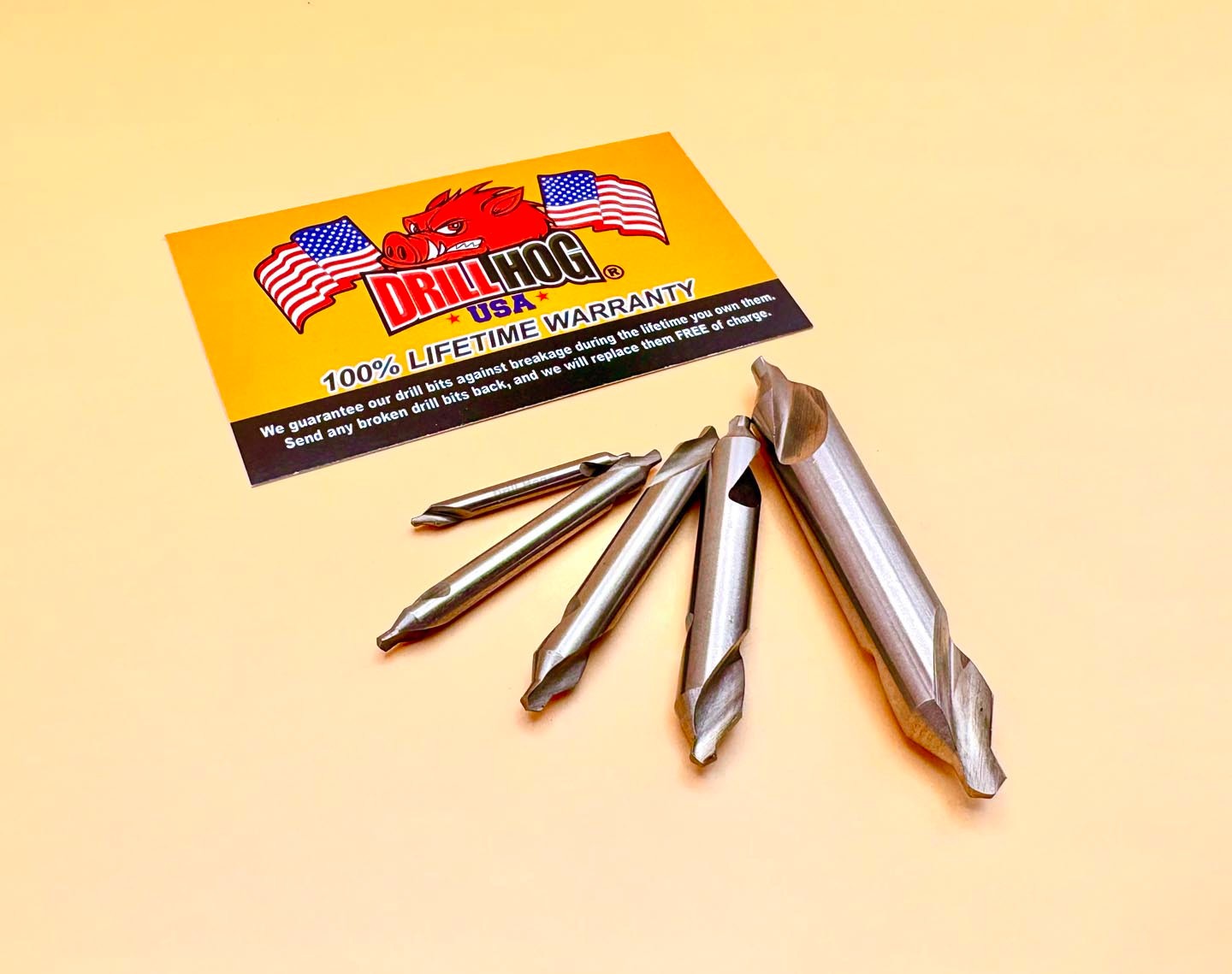 5 Pc Center Drill Combo Countersink Pilot Bit Lathe Drill Hog® Lifetime Warranty