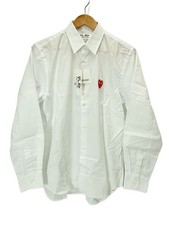PLAY COMME des GARCONS Long Sleeve Shirt S Cotton WHT AX B002