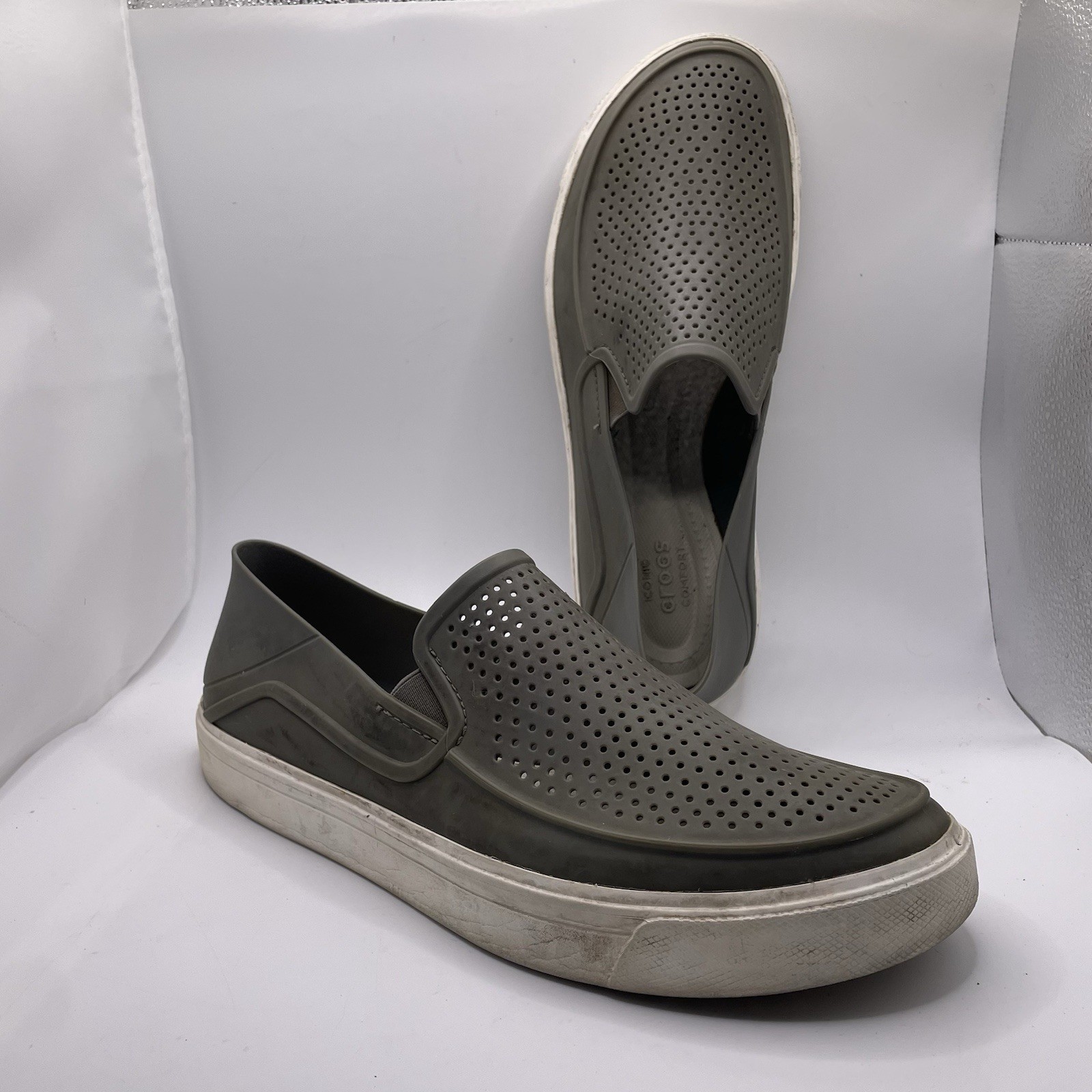 Crocs Citilane Roka Slip On Shoes Men's Size 9 Gray Casual Summer Beach Golf