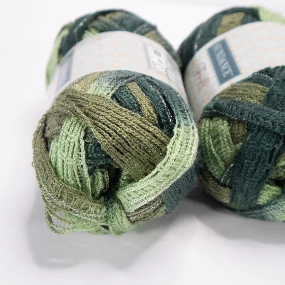 Sundance Volantes Hilo 3 Madejas Verde Mezcla Malla Bufanda Volantes Acrílico Poliéster Hágalo Usted Mismo Foto 2 de 4
