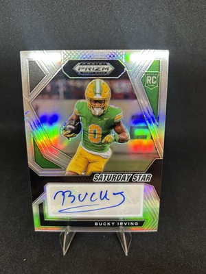 #ad Bucky Irving 2024 Prizm Draft Picks Saturday Star RC Auto Oregon Ducks $29.99