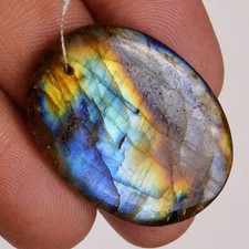 32Cts Natural Labradorite Cab Front Drill Jewelry Making Gemstone 32x23 mm L392