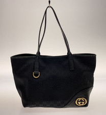 Gucci GG Canvas Leather Interlocking G Tote Bag Black 169945 Authentic Japan