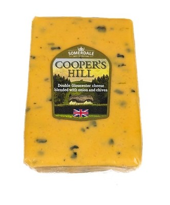Somerdale Double Gloucester Cheese with a Blend of Chives and Onions (2 x 1lb)