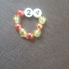 Multicolor Plastic Beaded Charm Bead with Num...