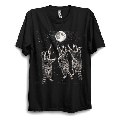 Three Moon Raccoon T-Shirt - Lustiges Trash Panda Tier Tee | Unisex Waschbär Top