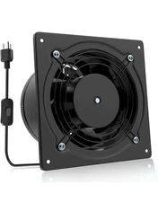 HG Power 6 Inch Exhaust Fan, 308CFM Wall Fan for Kitchen, Bathroom, Shop Black