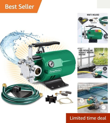 #ad Versatile Portable Pump with 330 GPH Capacity – Perfect for Easy Water Transfer $111.09