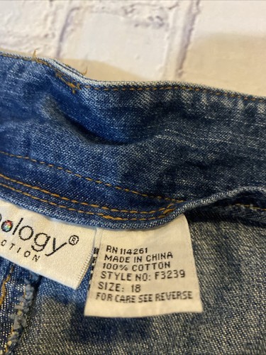 Vintage Y2K Jeanology Skirt Sz 18 Blue Denim Maxi Mermaid Grunge Whimsigoth Boho - Picture 9 of 14