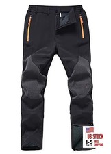 Mens Snow Ski Waterproof Softshell Snowboard Pants Outdoor 32W x 32L Black