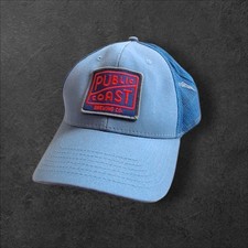 Public Coast Brewing Co Cannon Beach Oregon Blue Trucker Snapback Hat  NWOT 