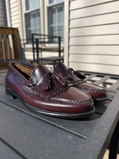 Bass Tassel Kiltie Loafer Oxblood Burgundy Dress Shoes Men's Size 8 M