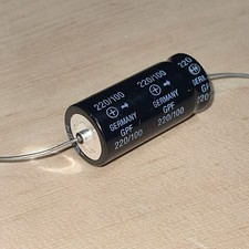 SIEMENS - 220uF 100V LL - B41588 Electrolytic Capacitor - 18x40mm - Vintage NOS