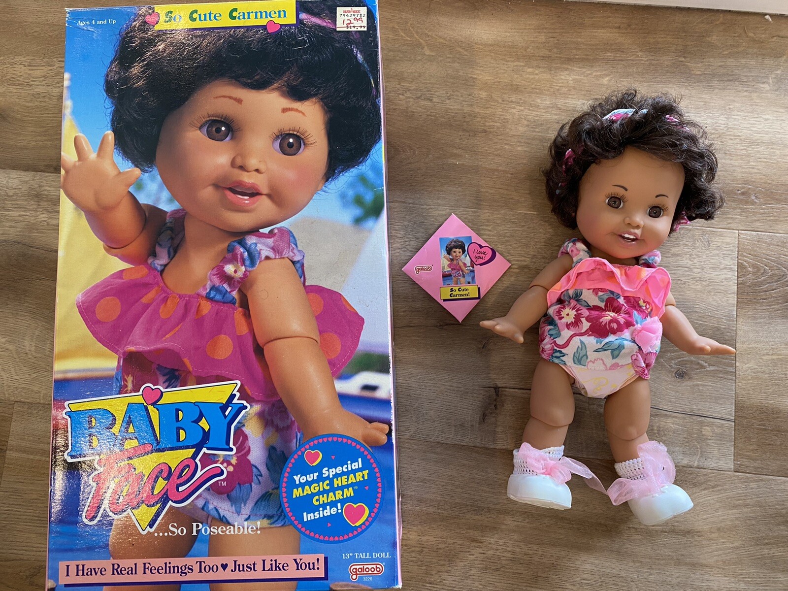VINTAGE GALOOB BABY FACE DOLL SO CUTE CARMEN POSEABLE DOLL 13” IN BOX