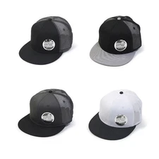 New Plain Cotton Twill Flat Brim Mesh Adjustable Snapback Trucker Baseball Hat