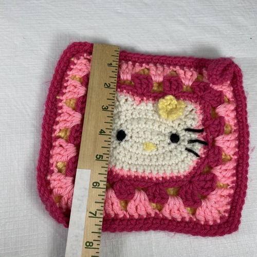 Hello Kitty hausgemachte gehäkelte Küche rosa Topflappen Ofen - Bild 6 von 6