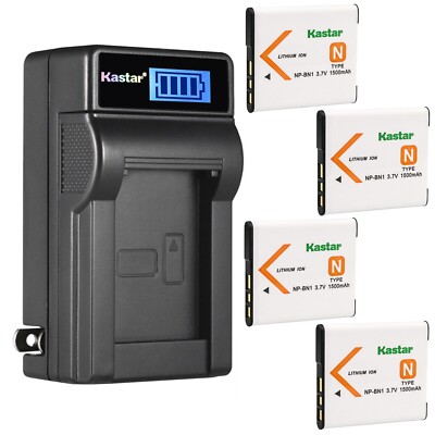 Wall Charger & 4 battery for DSC-WX150 WX170 WX200 WX220