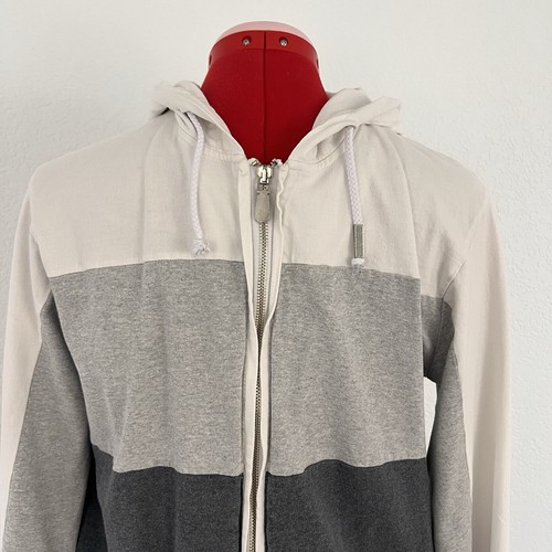 Eleventy Gray White Zip Up Jacket Size Large - Picture 3 of 11