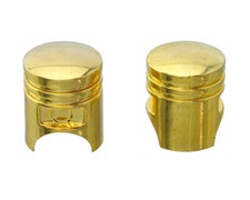 NEW! VINTAGE PISTON VALVE CAPS IN GOLD USED FOR SCHRADER VALVE.