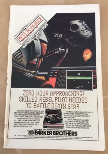 Star Wars Return of the Jedi 1983 Printanzeige Retro 80er Atari Videospiel Parker Bro