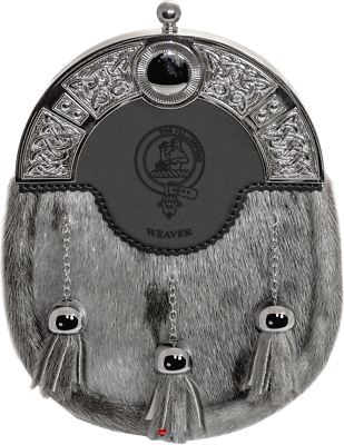 Weberkleid Sporran 3 Quasten Nieten Celtic Arch Scottish Clan Crest