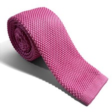 Pink Knitted Tie Handmade
