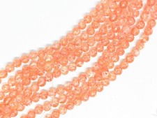 Two Orange Cracked Acrylic Round Beads 8mm.Light-weighted Transparent beads 16''