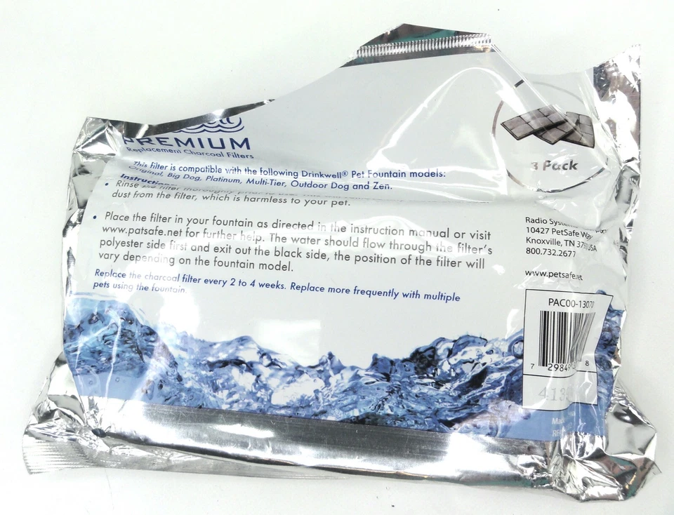 Paquete de 3 filtros de carbón de repuesto Drinkwell Premium PAC00-13070 nuevos Foto 2 de 4