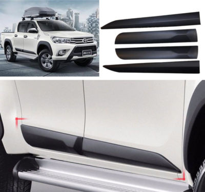 TOYOTA HILUX 2016 4DOOR CHROME-BLACK SIDE DOORS BODY MOULIDING TRIMS TOYOTA HILUX 2016 4DOOR CHROME-BLACK SIDE DOORS BODY MOULIDING TRIMS