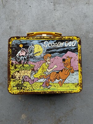 Rare Vintage 1973 Scooby-doo Metal Lunchbox With Thermos Hanna